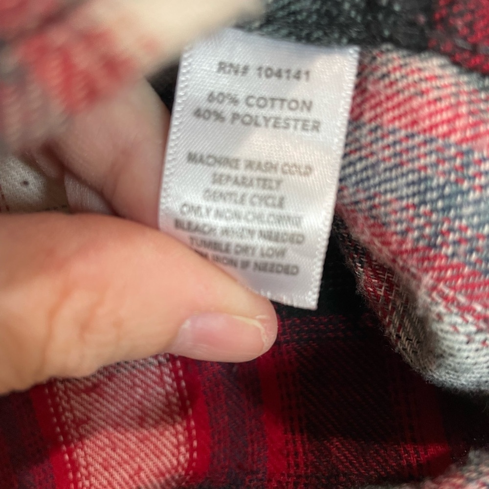 Field & Stream Red Plaid Blouse large women’s - Picture 3 of 4